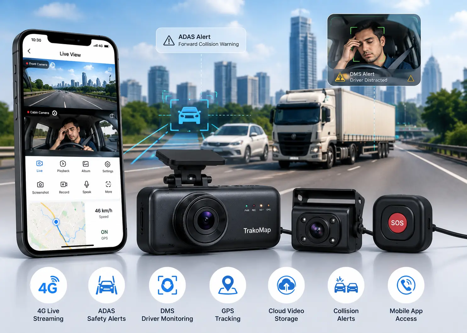 4G Dashcam with ADAS & DMS – Leading Supplier in Noida
